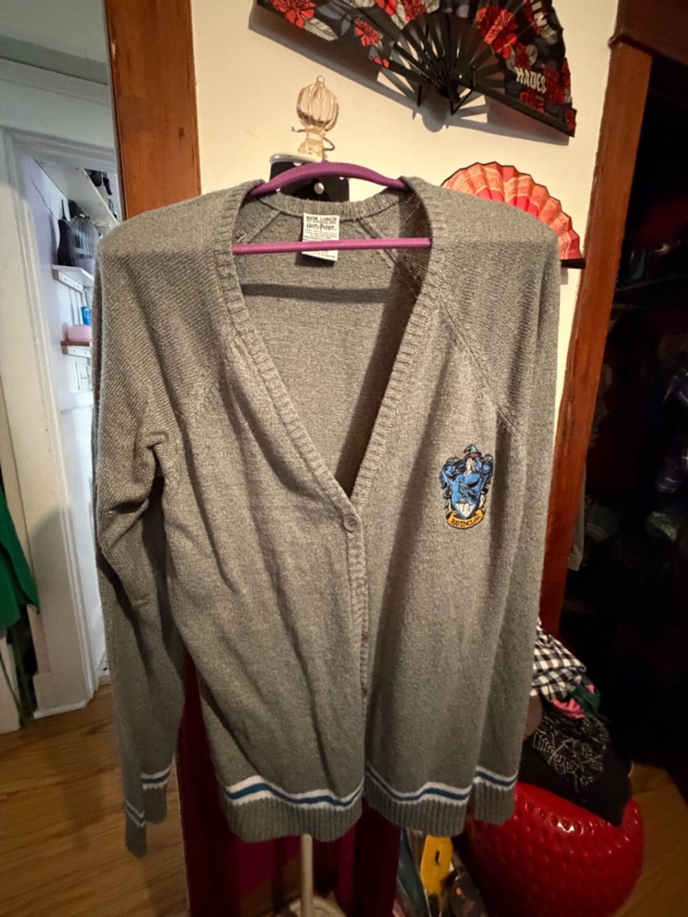 Women’s Gray Ravenclaw-Style Cardigan Sweater